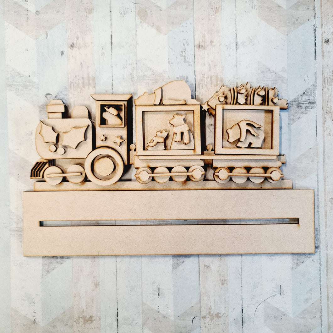 SJ366 - MDF Sarah Jane Bear Train Mdf Kit Freestanding - Olifantjie - Wooden - MDF - Lasercut - Blank - Craft - Kit - Mixed Media - UK