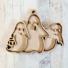 OL1891 - MDF Doodle Halloween Hanging - Ghost Trio - Olifantjie - Wooden - MDF - Lasercut - Blank - Craft - Kit - Mixed Media - UK