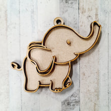OL1957  - MDF Doodle Jungle Animal Hanging - Elephant 1 - Olifantjie - Wooden - MDF - Lasercut - Blank - Craft - Kit - Mixed Media - UK
