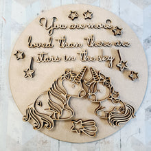 OL2021 - MDF Round Doodle Unicorn -  ‘you are more loved than there are stars in the sky’ - Olifantjie - Wooden - MDF - Lasercut - Blank - Craft - Kit - Mixed Media - UK