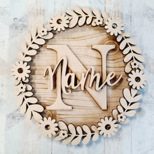 W030 - MDF Daisy - Floral Wreath with Wording - Olifantjie - Wooden - MDF - Lasercut - Blank - Craft - Kit - Mixed Media - UK