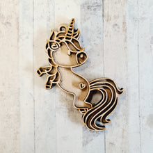 OL2016 - MDF Doodle Unicorn Hanging - Style 23 - Olifantjie - Wooden - MDF - Lasercut - Blank - Craft - Kit - Mixed Media - UK