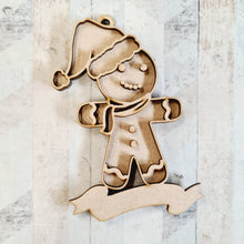 OL2108 - MDF Doodle Christmas Hanging - Gingerbread 5 - with or without banner - Olifantjie - Wooden - MDF - Lasercut - Blank - Craft - Kit - Mixed Media - UK