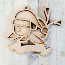 OL2127 - MDF Doodle Woodland Christmas Hanging - Duck - with or without banner - Olifantjie - Wooden - MDF - Lasercut - Blank - Craft - Kit - Mixed Media - UK