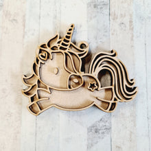 OL2010 - MDF Doodle Unicorn Hanging - Style 17 - Olifantjie - Wooden - MDF - Lasercut - Blank - Craft - Kit - Mixed Media - UK