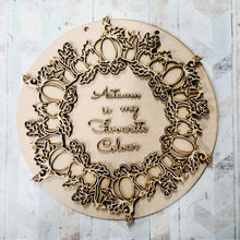 OL2166 - MDF Autumn Doodle Pumpkin Wreath With Backing and Wording of choice - Olifantjie - Wooden - MDF - Lasercut - Blank - Craft - Kit - Mixed Media - UK