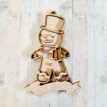 OL2115 - MDF Doodle Christmas Hanging - Gingerbread 12 - with or without banner - Olifantjie - Wooden - MDF - Lasercut - Blank - Craft - Kit - Mixed Media - UK