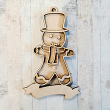 OL2104 - MDF Doodle Christmas Hanging - Gingerbread 1 - with or without banner - Olifantjie - Wooden - MDF - Lasercut - Blank - Craft - Kit - Mixed Media - UK