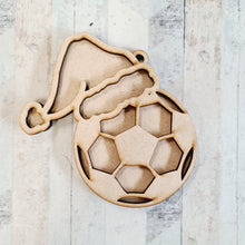 OL2180 - MDF Sport Hanging Bauble - Football - with or without banner - Olifantjie - Wooden - MDF - Lasercut - Blank - Craft - Kit - Mixed Media - UK