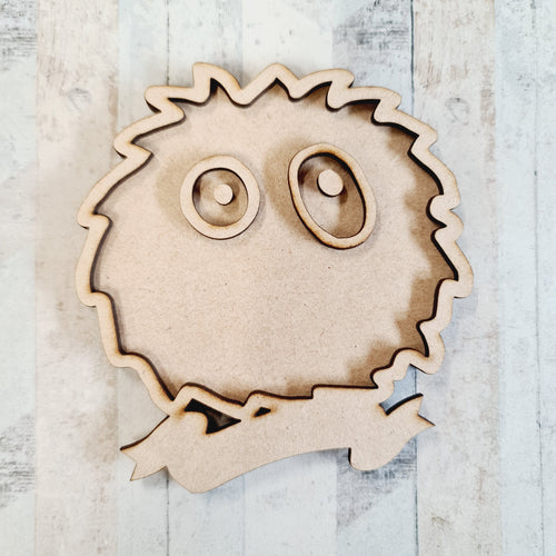 OL2186 - MDF Doodle Space Monster Alien Hanging - Alien 2 - with or without banner - Olifantjie - Wooden - MDF - Lasercut - Blank - Craft - Kit - Mixed Media - UK
