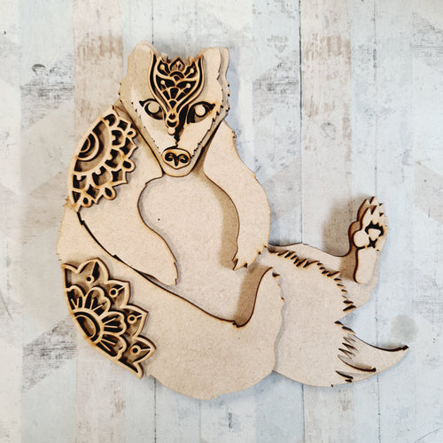 SJ286 - MDF Mandala Bear Craft Kit - Olifantjie - Wooden - MDF - Lasercut - Blank - Craft - Kit - Mixed Media - UK