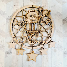 DC099 - MDF Doodle Space Monster Alien Dream Catcher Style 2 - with Initial or Wording - Olifantjie - Wooden - MDF - Lasercut - Blank - Craft - Kit - Mixed Media - UK