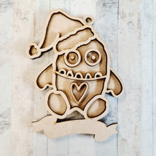 OL2185 - MDF Doodle Space Monster Alien Hanging - Alien 3 Christmas - with or without banner - Olifantjie - Wooden - MDF - Lasercut - Blank - Craft - Kit - Mixed Media - UK