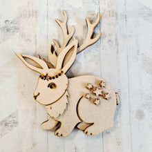 SJ387 - MDF Jackalope - Olifantjie - Wooden - MDF - Lasercut - Blank - Craft - Kit - Mixed Media - UK