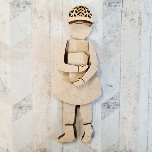 SJ382 - MDF Sarah Jane Victorian Boy Bauble - Olifantjie - Wooden - MDF - Lasercut - Blank - Craft - Kit - Mixed Media - UK