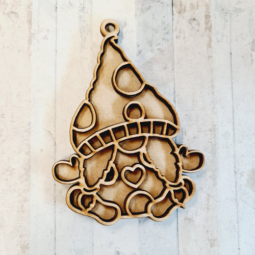 OL2221 - MDF Doodle Woodland Gonk Gnome Hanging - Mushroom / Toadstool - with or without banner - Olifantjie - Wooden - MDF - Lasercut - Blank - Craft - Kit - Mixed Media - UK
