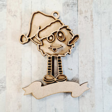 OL2190 - MDF Doodle Space Monster Alien Hanging - Alien 4 Christmas - with or without banner - Olifantjie - Wooden - MDF - Lasercut - Blank - Craft - Kit - Mixed Media - UK