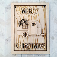 OL1094 - Merry Christmas Side Facing Camper Sign - Olifantjie - Wooden - MDF - Lasercut - Blank - Craft - Kit - Mixed Media - UK