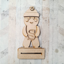 OL1097 - MDF Freestanding Initial Gingerbread - Bobble Hat - Olifantjie - Wooden - MDF - Lasercut - Blank - Craft - Kit - Mixed Media - UK