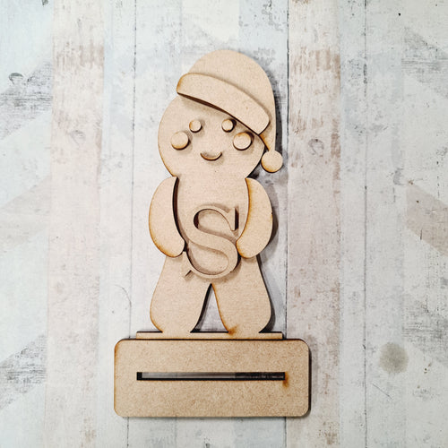 OL1099 - MDF Freestanding Initial Gingerbread - Christmas  Hat - Olifantjie - Wooden - MDF - Lasercut - Blank - Craft - Kit - Mixed Media - UK