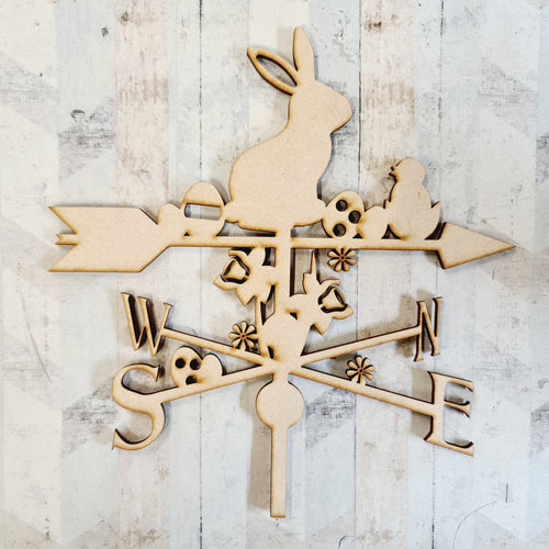 OL1286  - MDF Easter Weather Vane - Olifantjie - Wooden - MDF - Lasercut - Blank - Craft - Kit - Mixed Media - UK