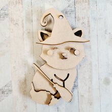 OL1316  - MDF Cat - witch hat - Olifantjie - Wooden - MDF - Lasercut - Blank - Craft - Kit - Mixed Media - UK