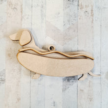 OL427 - MDF Sausage Hot dog  Bauble - Olifantjie - Wooden - MDF - Lasercut - Blank - Craft - Kit - Mixed Media - UK