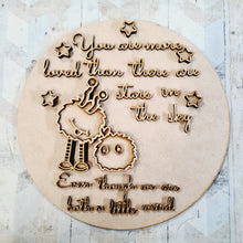 OL2287 - MDF Round Doodle Space Monster -  ‘you are more loved than there are stars in the sky’ - Olifantjie - Wooden - MDF - Lasercut - Blank - Craft - Kit - Mixed Media - UK