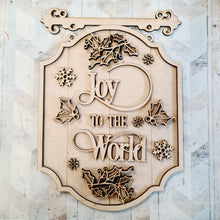 OL2304 - MDF Farmhouse Doodle Christmas - Hanging Sign Layered Plaque - Joy to the world - Olifantjie - Wooden - MDF - Lasercut - Blank - Craft - Kit - Mixed Media - UK