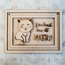 OL1379 - MDF  ‘You had me at Meow’ Cat Sign - Olifantjie - Wooden - MDF - Lasercut - Blank - Craft - Kit - Mixed Media - UK