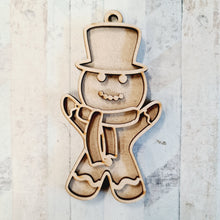 OL2110 - MDF Doodle Christmas Hanging - Gingerbread 7 - with or without banner - Olifantjie - Wooden - MDF - Lasercut - Blank - Craft - Kit - Mixed Media - UK