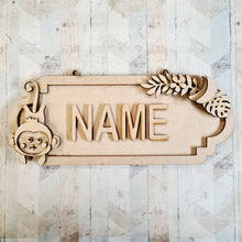 SS154 - MDF Cute Monkey style 2 Personalised Street Sign - Medium (8 letters) - Olifantjie - Wooden - MDF - Lasercut - Blank - Craft - Kit - Mixed Media - UK