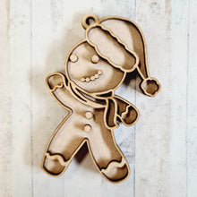 OL2113 - MDF Doodle Christmas Hanging - Gingerbread 10 - with or without banner - Olifantjie - Wooden - MDF - Lasercut - Blank - Craft - Kit - Mixed Media - UK