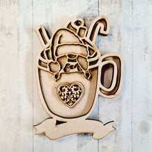 OL2392 - MDF Doodle Female Gonk Hanging - Hot Chocolate Cup - With or Without Banner - Olifantjie - Wooden - MDF - Lasercut - Blank - Craft - Kit - Mixed Media - UK