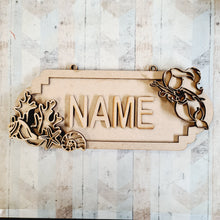 SS186 - MDF Doodle Mermaid - Style 1 - Personalised Street Sign - Small (6 letters) - Olifantjie - Wooden - MDF - Lasercut - Blank - Craft - Kit - Mixed Media - UK