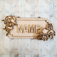 SS188 - MDF Doodle Woodland Fairy - Personalised Street Sign - Small (6 letters) - Olifantjie - Wooden - MDF - Lasercut - Blank - Craft - Kit - Mixed Media - UK