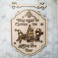 OL2842 - MDF Elf Doodle Christmas - Hanging Sign Layered Plaque - Elfing around the christmas tree - Olifantjie - Wooden - MDF - Lasercut - Blank - Craft - Kit - Mixed Media - UK