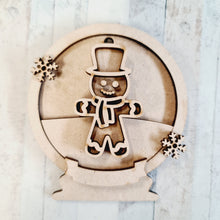 OL2515 - MDF Gingerbread 3 Christmas Bauble Snow Globe - Olifantjie - Wooden - MDF - Lasercut - Blank - Craft - Kit - Mixed Media - UK
