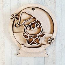 OL2503 - MDF Penguin 5 Christmas Bauble Snow Globe - Olifantjie - Wooden - MDF - Lasercut - Blank - Craft - Kit - Mixed Media - UK