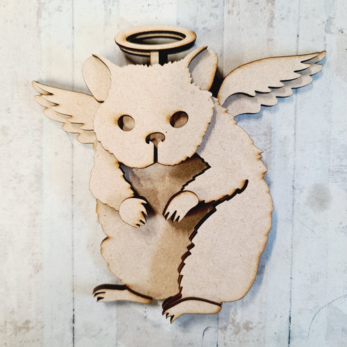 SJ476 - MDF Sarah Jane Angel Hamster Bauble - Olifantjie - Wooden - MDF - Lasercut - Blank - Craft - Kit - Mixed Media - UK