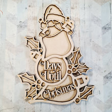 OL2668  - MDF Christmas Gnome doodle Father Christmas Countdown - Olifantjie - Wooden - MDF - Lasercut - Blank - Craft - Kit - Mixed Media - UK