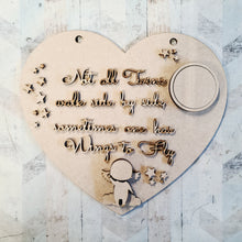 Ol2848 - MDf Memorial Twins plaque (can be used without circular frame) - Olifantjie - Wooden - MDF - Lasercut - Blank - Craft - Kit - Mixed Media - UK
