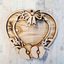 OL2813 - MDF Personalised Hanging Heart - Poppy - Olifantjie - Wooden - MDF - Lasercut - Blank - Craft - Kit - Mixed Media - UK
