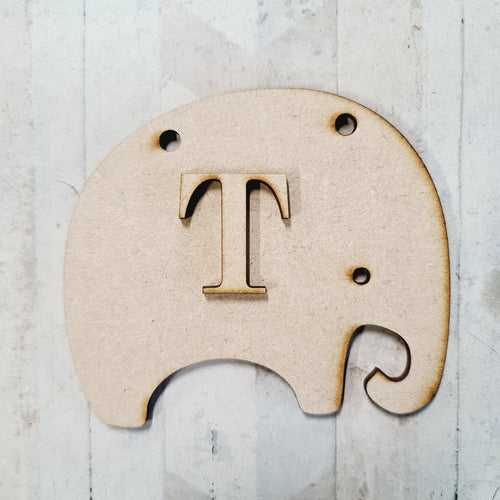 CY139 - Elephant Mix Match Bunting with Initial - 10cm - Olifantjie - Wooden - MDF - Lasercut - Blank - Craft - Kit - Mixed Media - UK