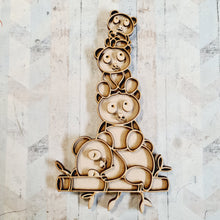 OL2938 - MDF doodle stacked Panda  Animal - Olifantjie - Wooden - MDF - Lasercut - Blank - Craft - Kit - Mixed Media - UK