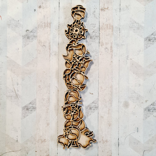 OL2959 - MDF doodle stacked Mermaids - Olifantjie - Wooden - MDF - Lasercut - Blank - Craft - Kit - Mixed Media - UK