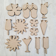 OL2856 - MDF set 12 shapes - Summer Theme - Olifantjie - Wooden - MDF - Lasercut - Blank - Craft - Kit - Mixed Media - UK