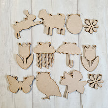 OL2858 - MDF set 12 shapes - Spring Theme - Olifantjie - Wooden - MDF - Lasercut - Blank - Craft - Kit - Mixed Media - UK