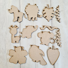 OL2860 - MDF Set 12 shapes - Jungle Theme - Olifantjie - Wooden - MDF - Lasercut - Blank - Craft - Kit - Mixed Media - UK