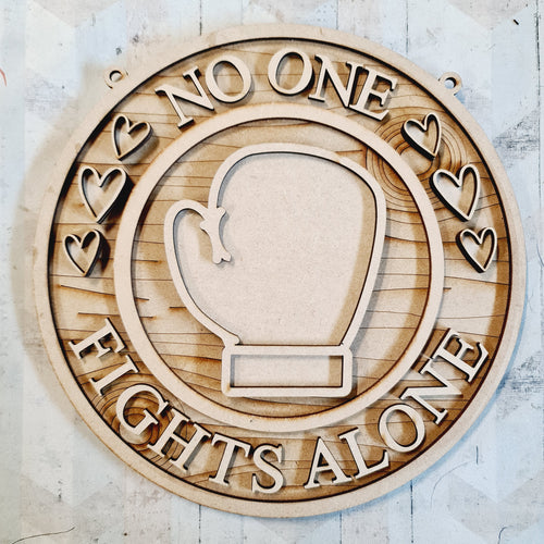 OL3098 - Breast Cancer Awareness- No one fights alone - Olifantjie - Wooden - MDF - Lasercut - Blank - Craft - Kit - Mixed Media - UK